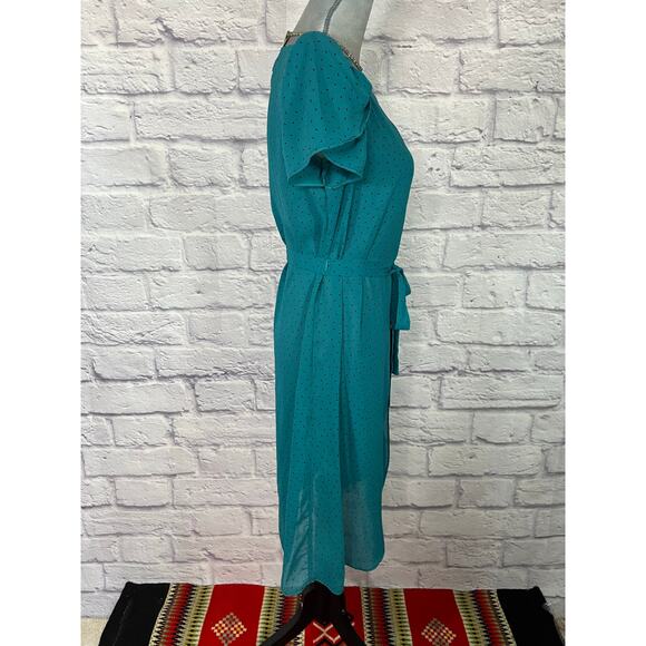 Adorable Twee 70's Semi-Sheer Belted Midi Dress - Picture 3 of 7